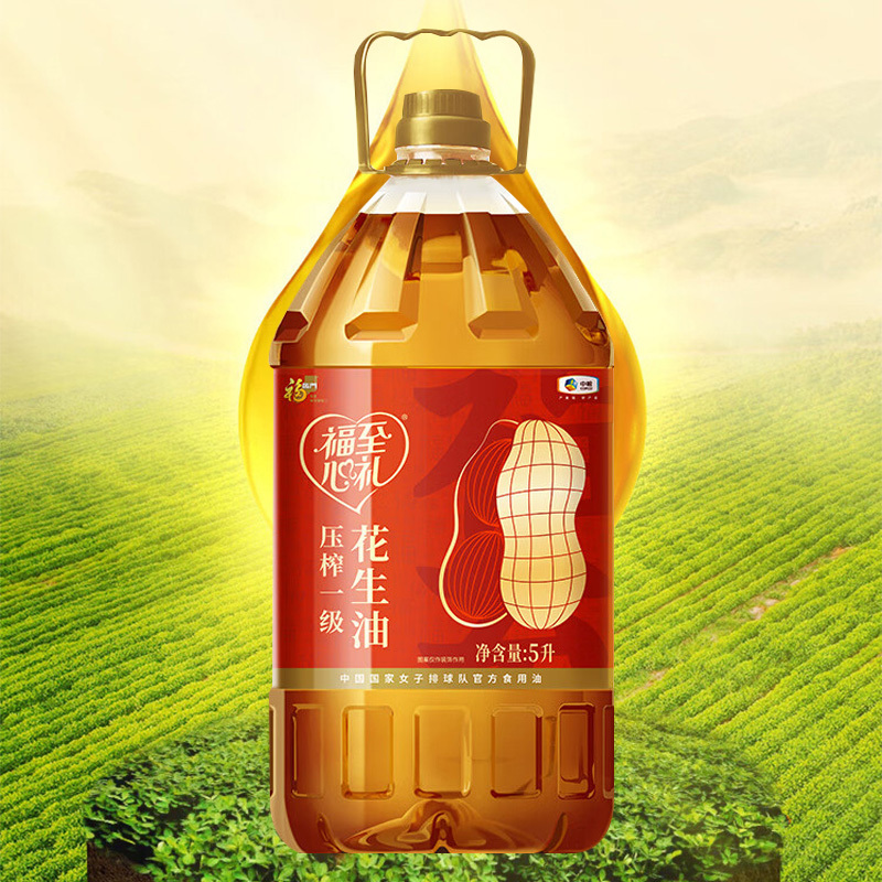 福临门花生油5L精烘细炒关键把控严选花生福至心礼压榨一级高清大图