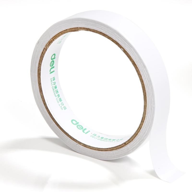 得力(deli) 30402 棉纸双面胶带18mm*10y*80um 白 16卷/袋