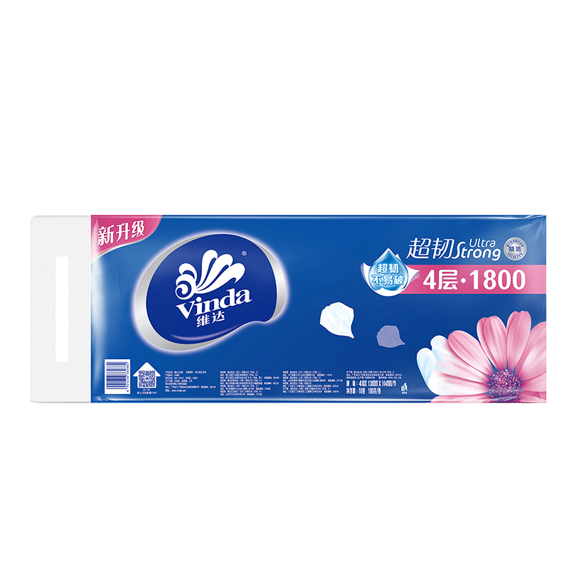 维达卷纸 超韧4层180g卫生纸巾*10卷/提