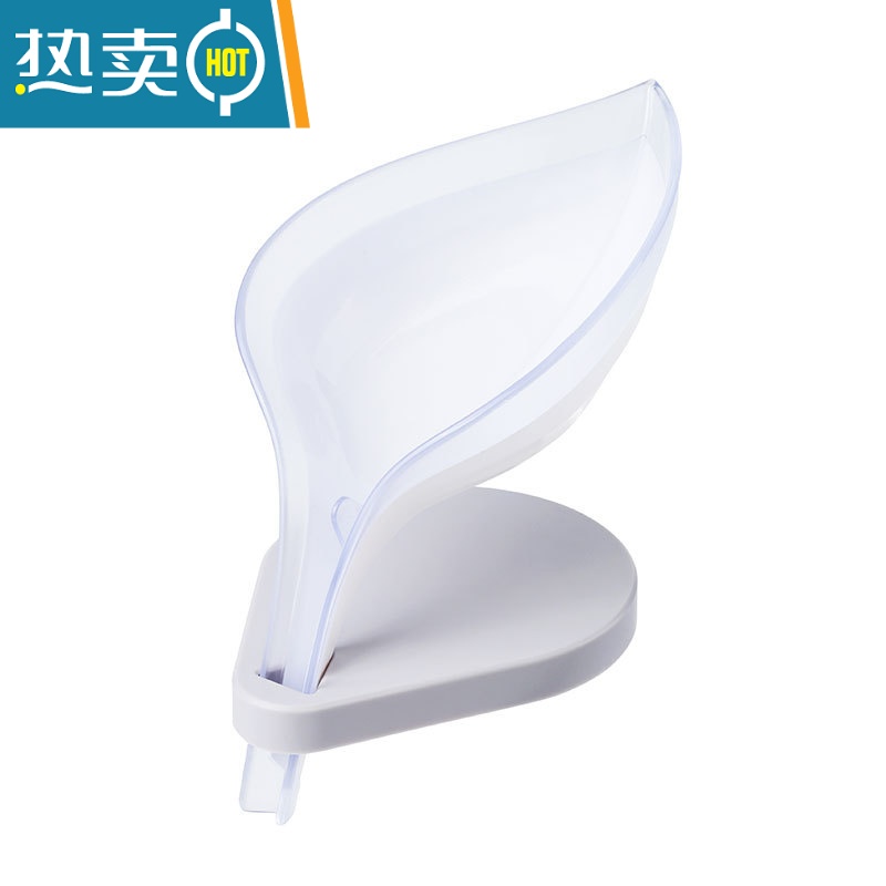 敬平北欧风格树叶香皂盒创意沥水肥皂架免打孔置物架浴室卫生间排水架 玫瑰紫高清大图