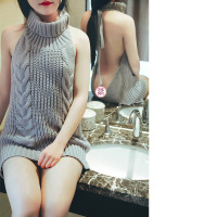 性感露背情趣毛衣情趣内衣夜火激情用品开档露胸制服套装SM骚