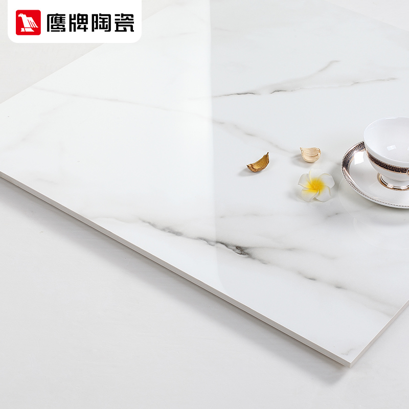 预售鹰牌瓷砖 山水白 现代简约客厅地砖防滑全抛釉地板砖釉面砖800X800高清大图