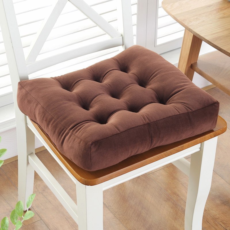 美帮汇多用餐椅坐垫久坐椅垫办公室透气弹性椅子座垫孕妇屁股加厚屁垫 厚绒-咖啡 40X40cm