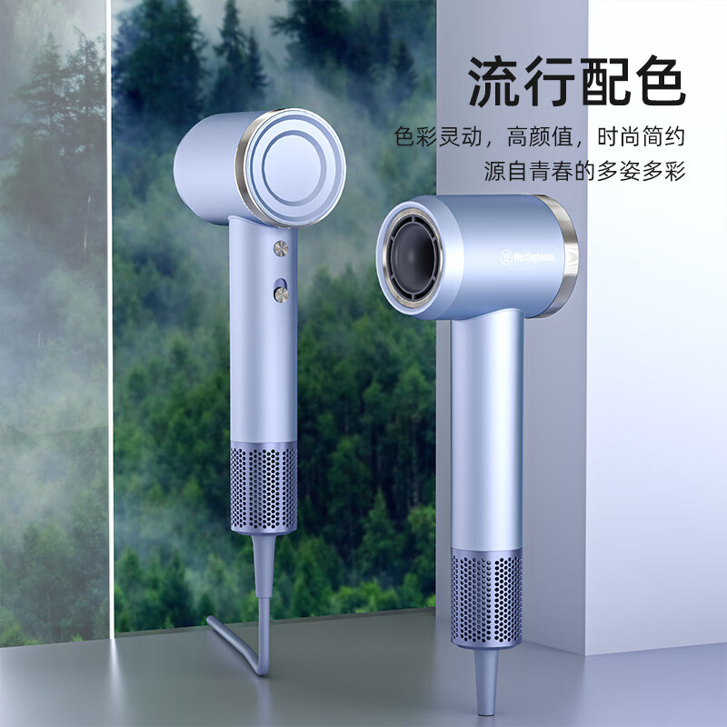 西屋高速吹风机家用大功率大风速电吹风负离子护发风筒 浅蓝色H10
