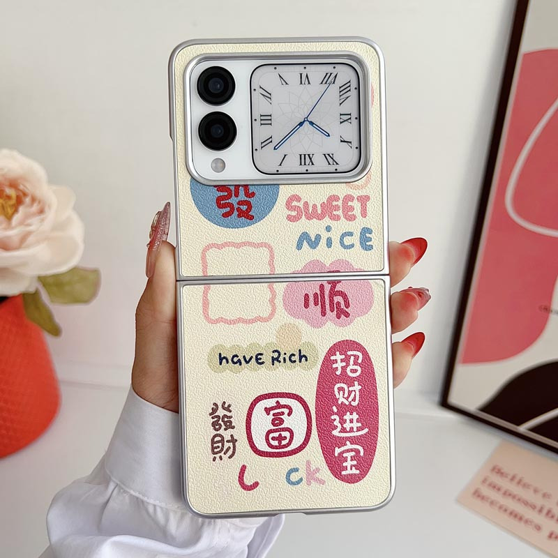 KONEL 适用于华为Nova Flip皮纹彩图(新年款)华为Nova Flip發财顺利时尚网红男女创意壳