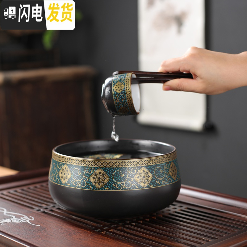 三维工匠泡茶器复古功夫茶具套装老段泥陶瓷茶杯茶壶盖碗简约茶盘托盘家用 古韵君子壶茶具-11头