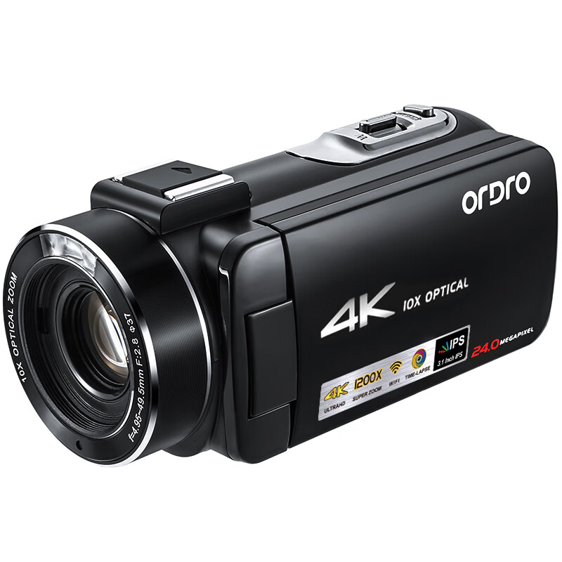 欧达(ORDRO)AC7 4K直播摄像机数码高清dv录像机专业vlog 短视频摄影机家用旅游会议 1200倍动态变焦高清大图