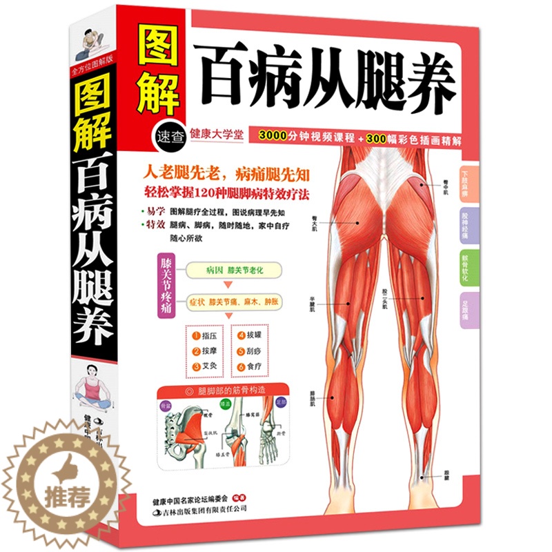 【醉染正版】正版 图解百病从腿养 中医理疗养生保健书 家庭医学书 疾病预防和治疗 中医学外科学经典120种腿脚病的特