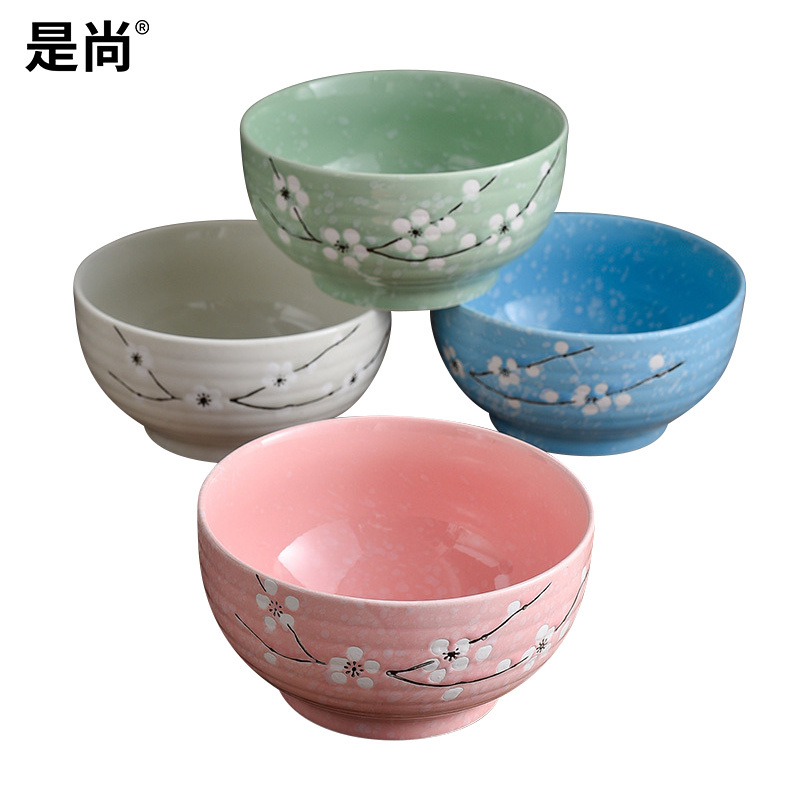是尚 雪花釉螺纹泡面碗陶瓷餐具 颜色随机15.5*8CM