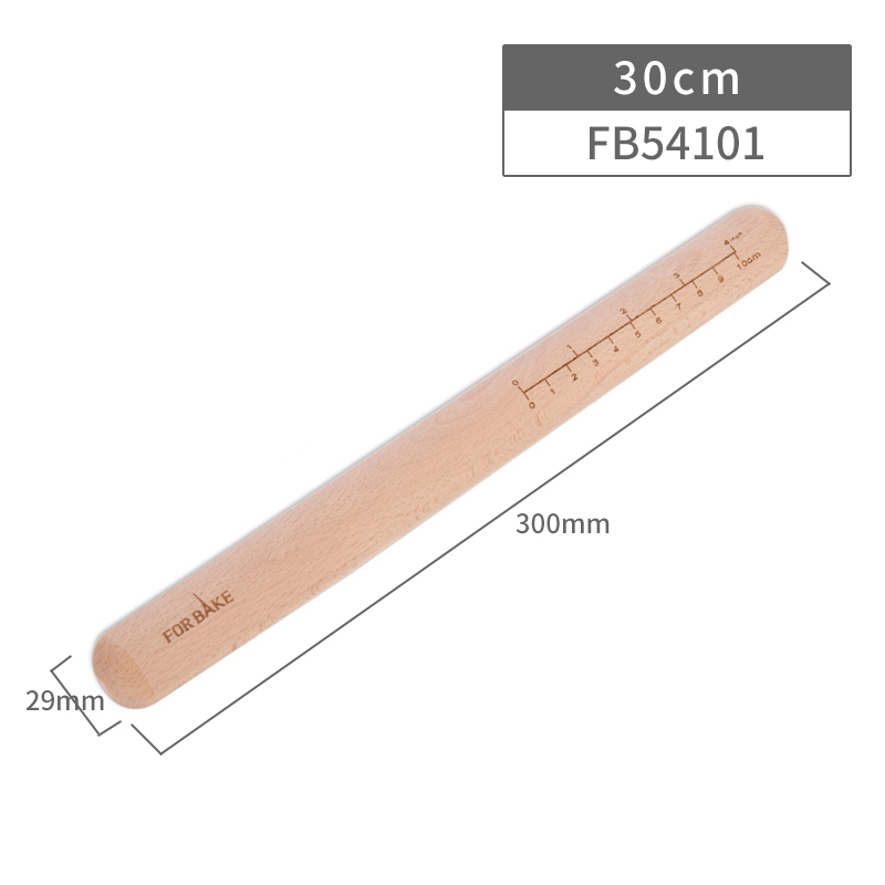 实木饺子皮擀面棒带刻度家用烘焙擀面杖不粘面棍20cm 敬平 法焙客擀面杖30cm