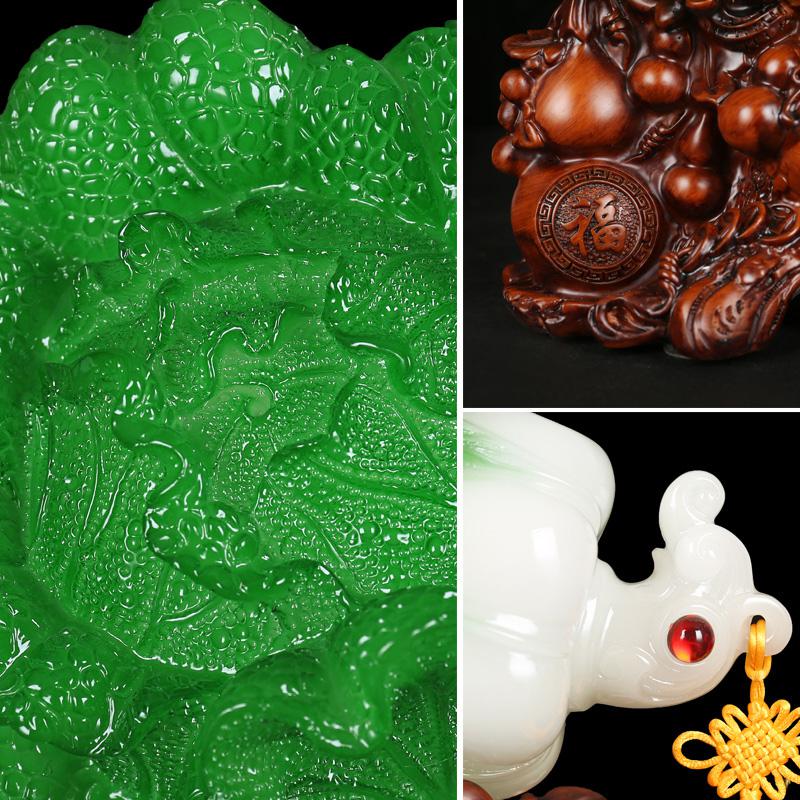 家柏饰(CORATED)玉白菜摆件葫芦工艺品创意家居客厅摆设玄关酒柜装饰品高清大图