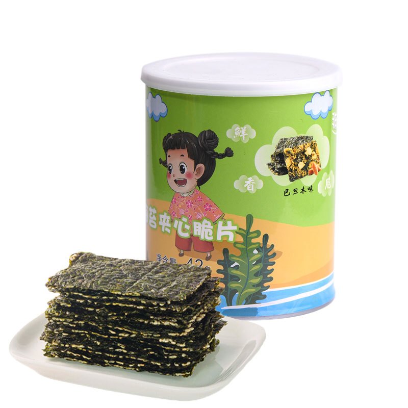 【南瓜子】山水说夹心海苔罐装即食儿童芝麻原味炒米巴旦木南瓜子42克罐装（6罐起售）