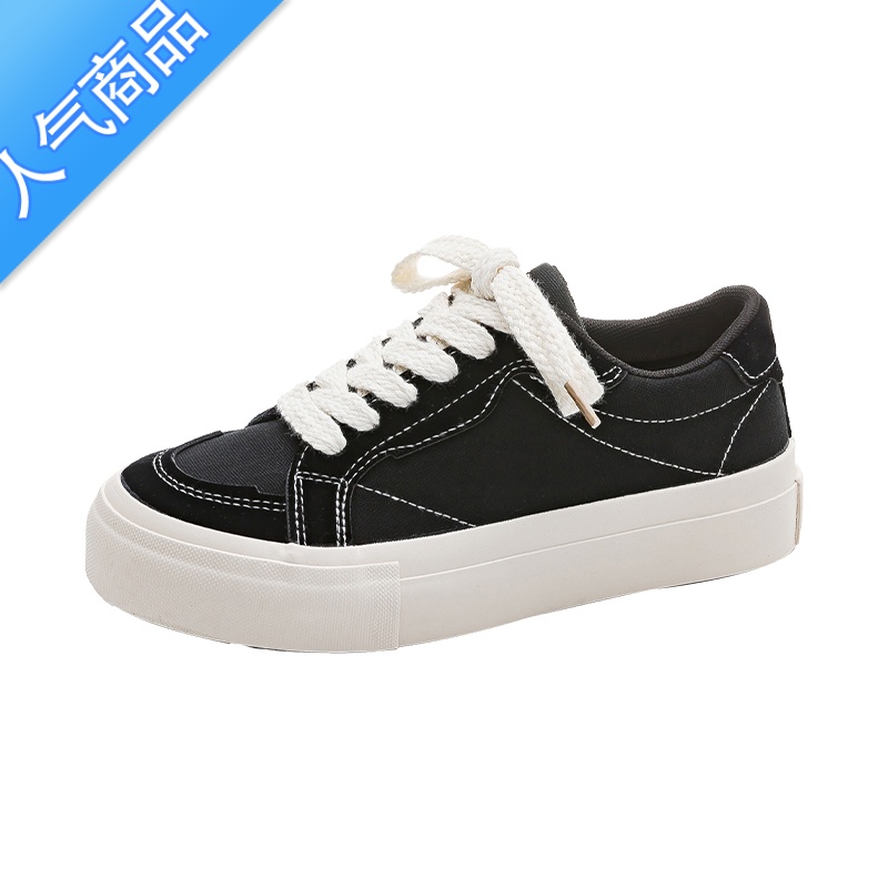 SUNTEK夏季绿色红色帆布鞋女款2023新款夏款百搭板鞋布鞋球鞋单鞋配裙子高清大图