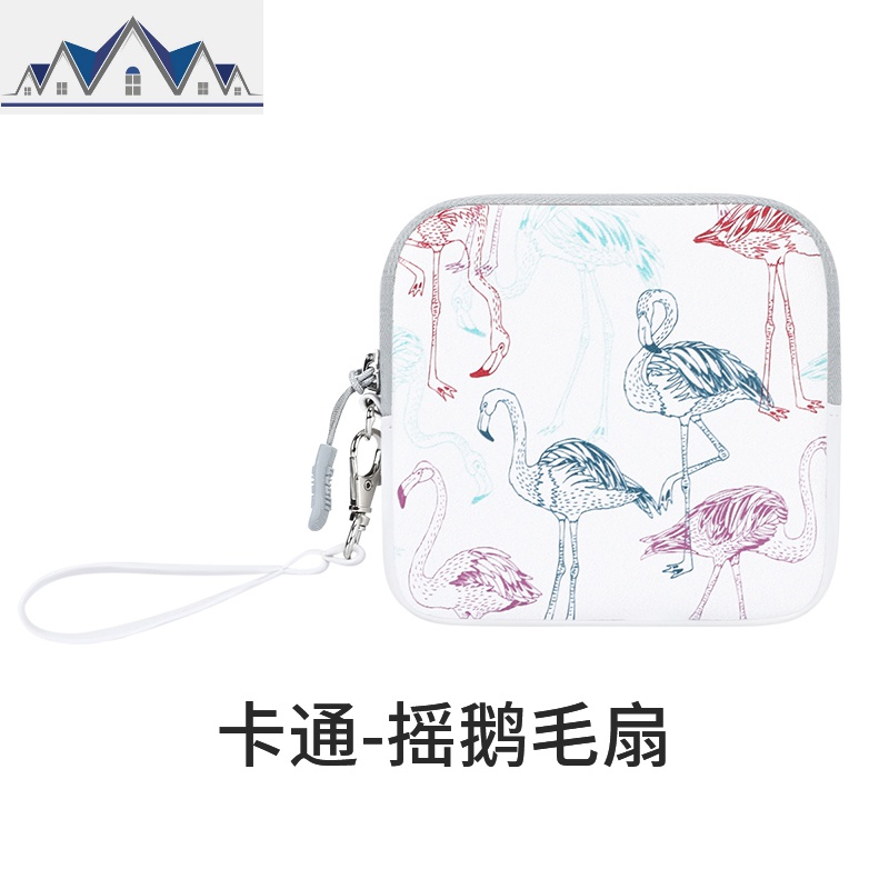 卫生巾收纳包卫生棉月事例假小包少女心随身便携包装大姨妈巾袋子_2_324 卡通-摇鹅毛扇