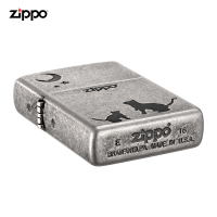 zippo芝宝打火机美国原装ZIPPO之宝防风煤油打火机喵望星空复古仿银色ZBT-3-148b
