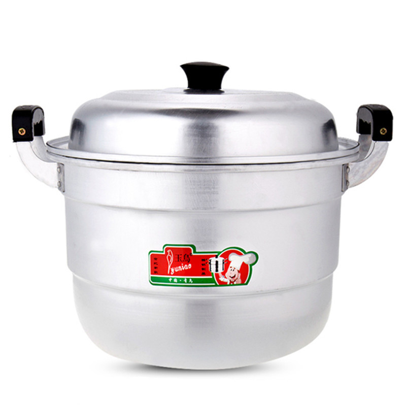 (3-4人)特厚单蓖26cm 1蒸片 双层铝蒸锅家用老式铝锅烧水锅蒸馒头加厚