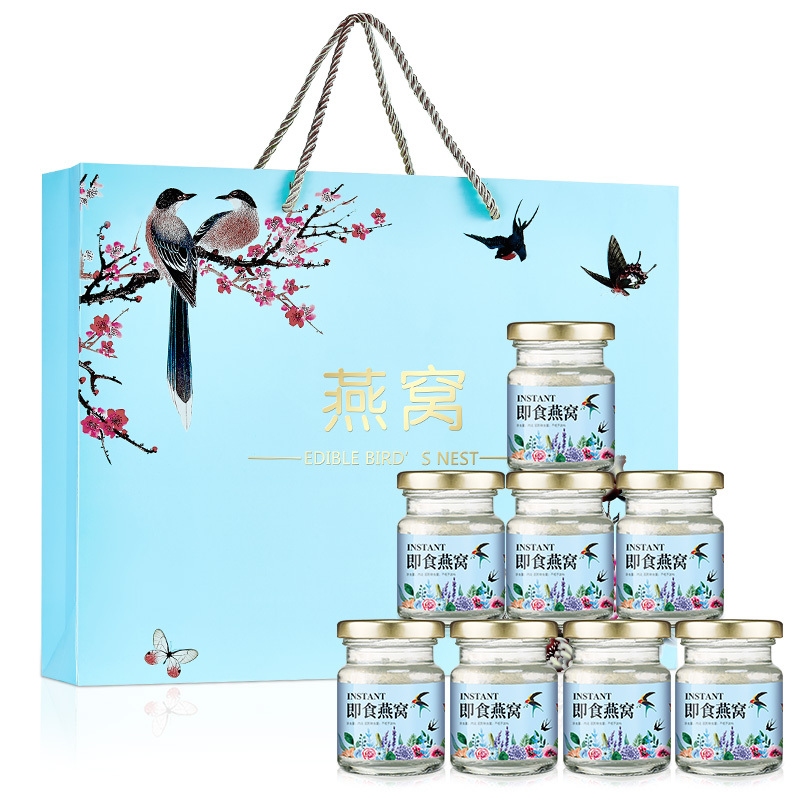 敏昂(M) 即食燕窝 600克正品孕妇滋补营养品胶原蛋白礼盒印尼金丝燕75g*8瓶