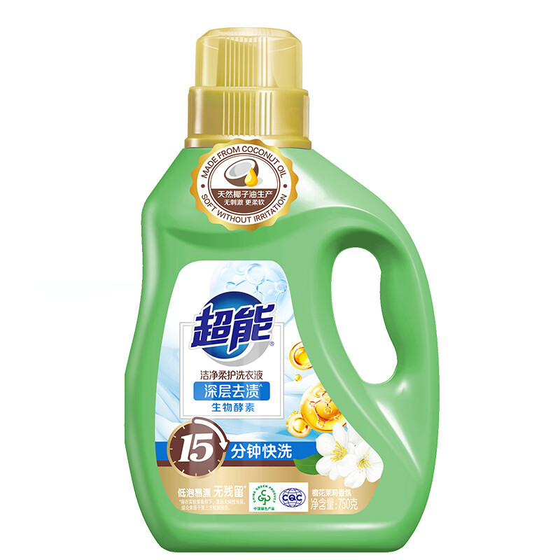 超能 洁净柔护洗衣液 750g 1瓶