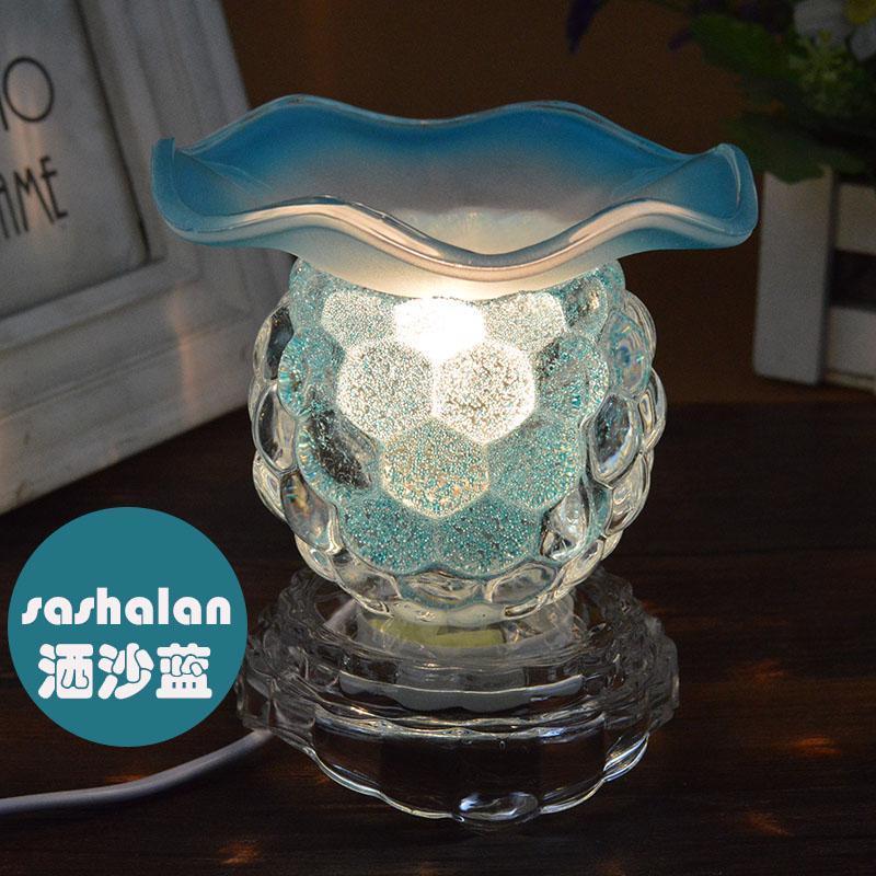 香薰炉熏香精油灯床头卧室家用小夜灯台灯助睡眠插电香薰灯 调光开关透明