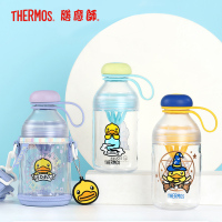 膳魔师THERMOS孕婴童水杯柠檬杯四季随行果汁杯便携手提带肩带小黄鸭TRITAN杯TCSE-403BDGR(魔法师)