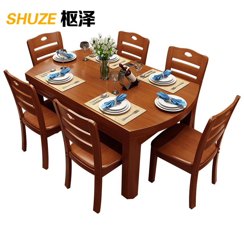 枢泽 餐桌 一桌六椅 套高清大图