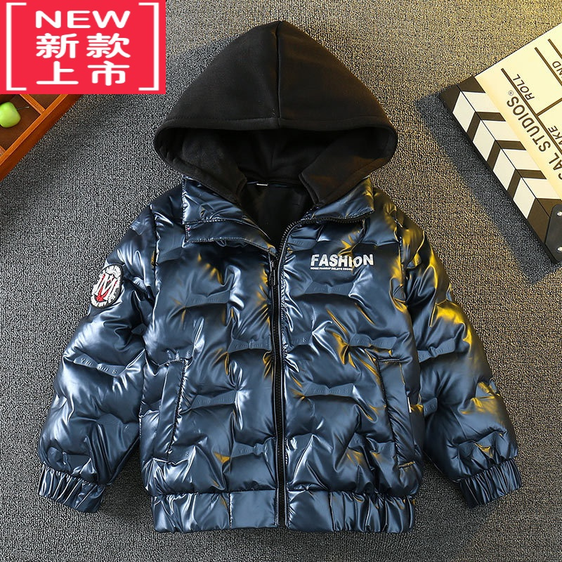 可莉允男童棉服冬装2022新款儿童装中大童羽绒棉衣免洗男孩加厚冬季外套