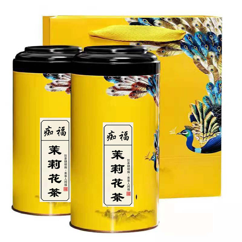 痴福新茶浓香型茉莉花茶散装花茶曲毫茉莉罐装1罐250克高清大图