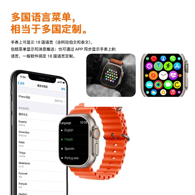 绘邦『官方正品』 新款C800ultra(Fitpro)蓝牙通话音乐心率血氧血压睡眠监测智能 黑色黑胶高清大图