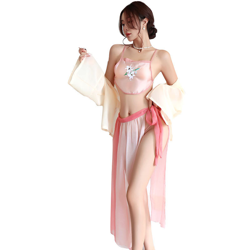 长夜漫漫情趣内衣古风雪纺纱裙大码肚兜性感cos汉服诱惑套装1296高清大图