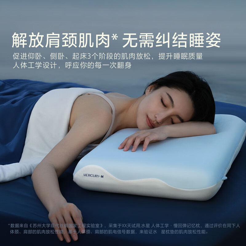 水星家纺-人体工学·慢回弹记忆枕42cm×70cm×10cm高清大图