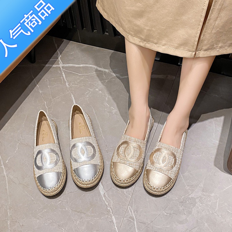 SUNTEK平底小香风渔夫鞋女2023秋季新款百搭豆豆鞋懒人一脚蹬单鞋乐福季高清大图