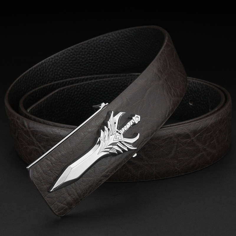 婴婴yingying腰带剑皮带男士真平滑扣腰带韩版潮人男装商务正装裤腰带