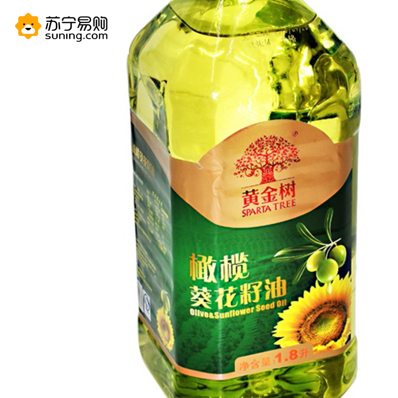 黄金树 葵花橄榄食用调和油 1.8L(瓶装 )特级初榨橄榄油食用油