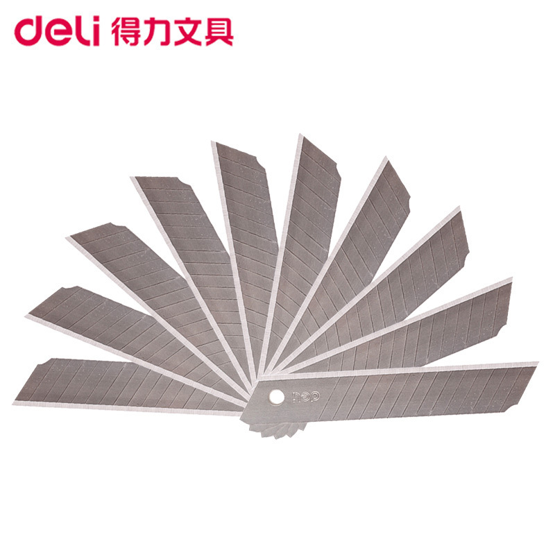 得力(deli) 2017大号美工刀片 标准替换大号刀片 10片/盒 (单位:盒) 银色