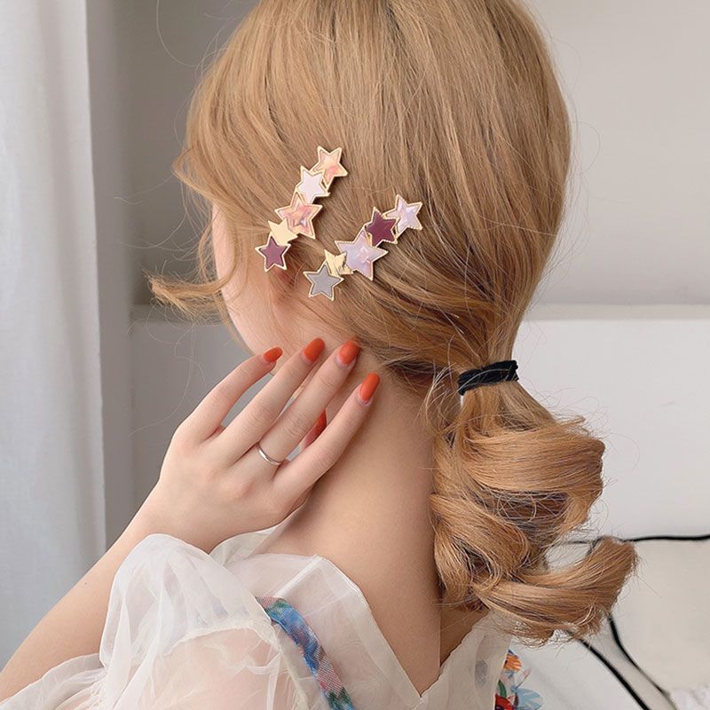 b284爱心酒红粉韩国ins发夹女顶夹超仙少女刘海卡夹子头饰韩国发卡