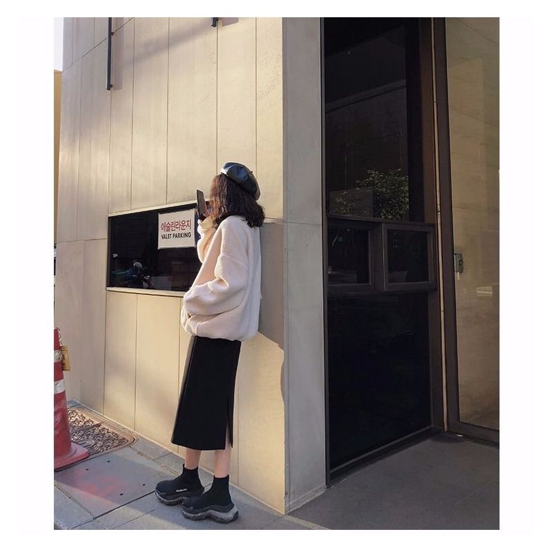 半身裙女裙子新款2021年开叉胖妹妹包臀裙黑色遮胯显瘦高腰一步裙