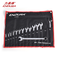 力易得(ENDURA)14件套全抛光两用扳手 开口扳手梅花扳手 两用扳手组套 E1529 1套