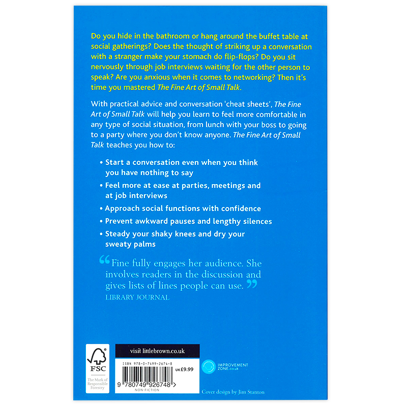 谈话的艺术 [正版]谈话的艺术 英文原版 The Fine Art of Small Talk 说话之道 Debra F高清大图