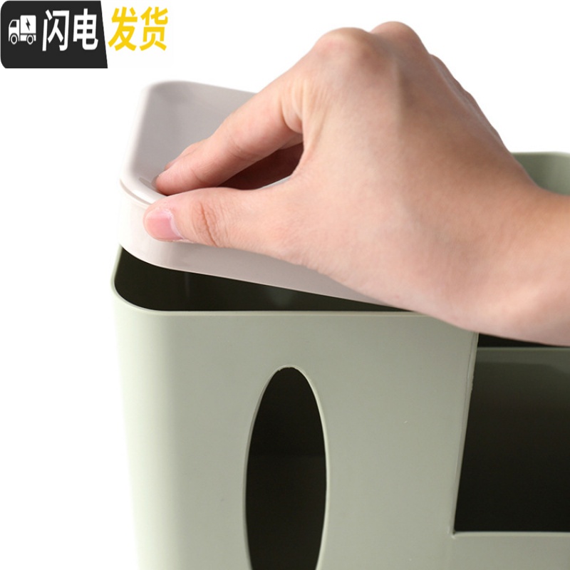 三维工匠办公室纸巾盒抽纸盒带笔筒卷纸筒收纳盒子多功能客厅家用桌面茶几高清大图