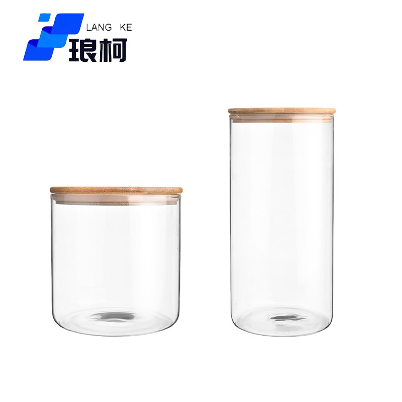 琅柯 玻璃罐 竹盖密封杯 10*12cm高清大图