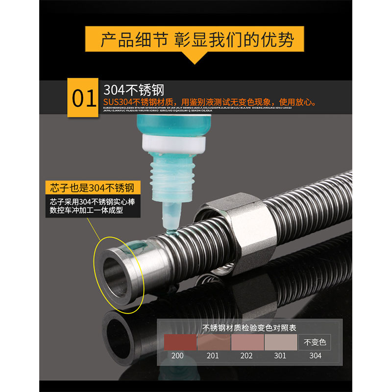 豫众诺 304不锈钢波纹管 4分80cm 个高清大图