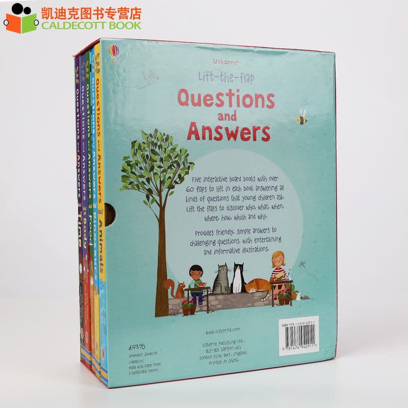 Usborne惊奇翻翻问答科普集Lift-the-Flap Questions and Answers 5册大
