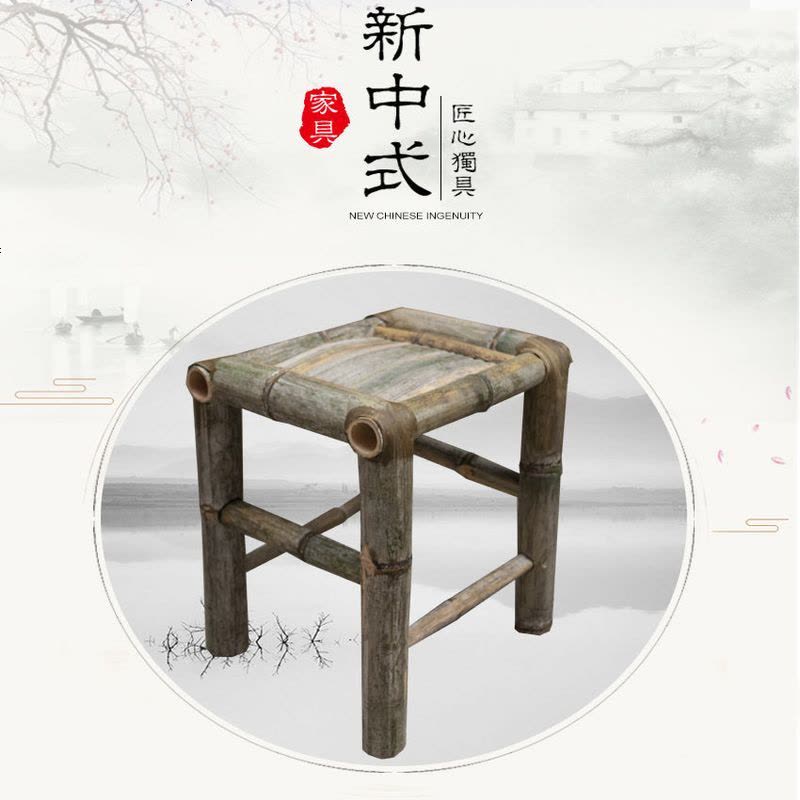 竹椅子儿童餐椅手工竹椅户外阳台乘凉椅摄影舞蹈椅家用儿童靠背椅 350靠背竹椅子图片