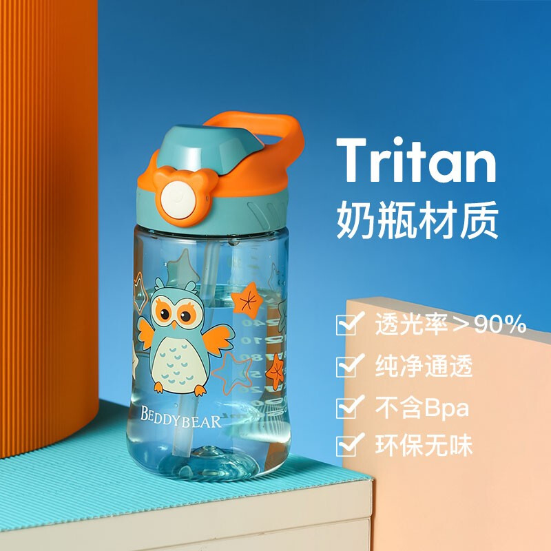 杯具熊儿童水杯幼儿园宝宝防漏吸管杯儿童防摔鸭嘴杯学饮杯 BEDDYBEAR手提高清大图