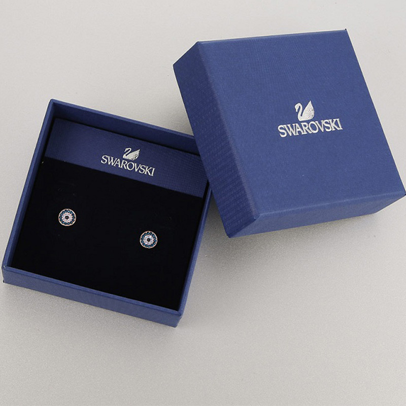 SWAROVSKI 施华洛世奇人造水晶恶魔之眼穿孔玫瑰金水晶质感耳饰轻奢饰品 5377720高清大图