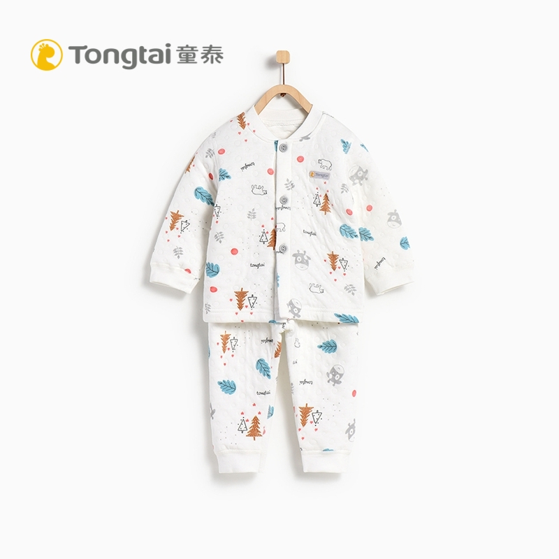 童泰秋冬新款婴幼儿内衣套装3-24个月-3岁男女宝宝长袖对开加厚保暖衣服