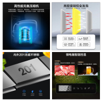 晶贝(Jinbest)豪华款铜管风冷厨房冰箱四门厨房柜立式冷柜双温保鲜冷冻冷藏商用点菜冰柜酒店饭店蛋糕烘焙用风冷无霜冷柜