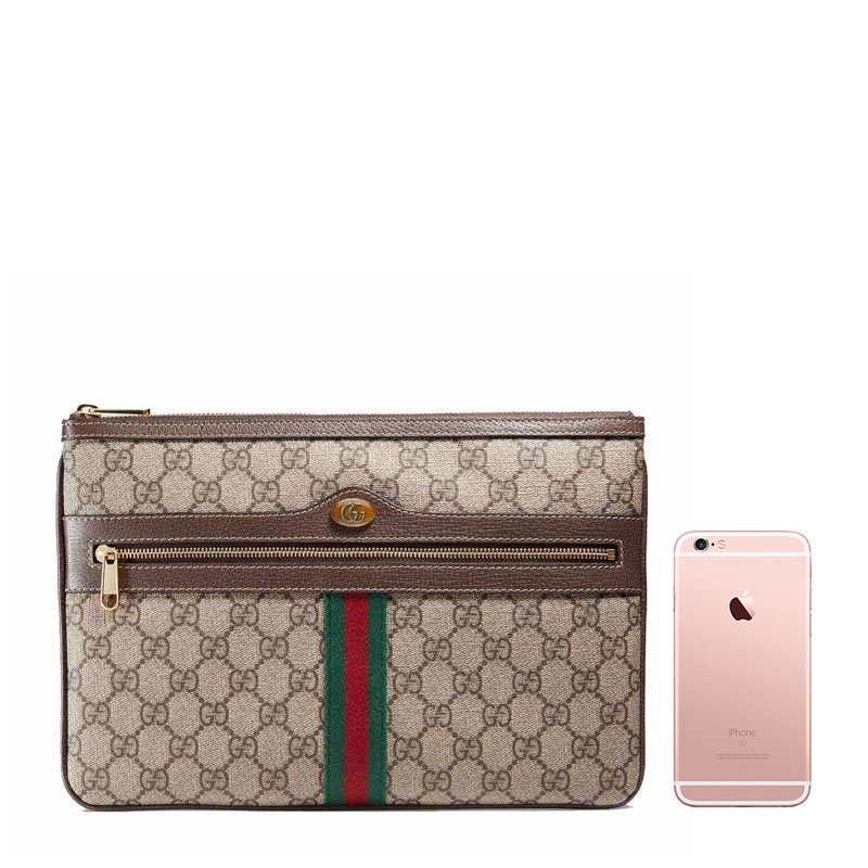[优享]GUCCI 古驰 女士卡其色高级人造帆布手拿包 517551-96IWS-8745