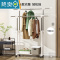 敬平出租房屋挂衣架不占空间双杆式晾衣架伸缩家用卧室内房间落地衣架 [加高款]长裙大衣随意挂!高度170cm!ps:长高不