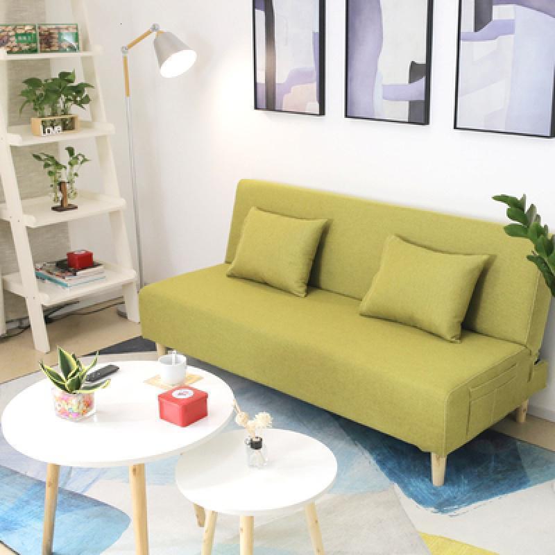 森美人沙发床两用小户型单人双人经济型简易可拆洗多功能折叠布艺沙发。 军绿色草绿色可拆洗 1.8米四人座（带两抱枕）